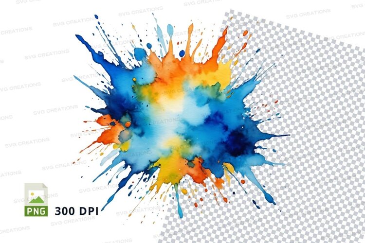 Colorful paint splatter example image 1