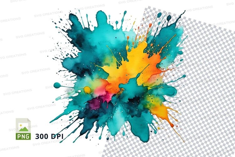 Colorful paint splash example image 1