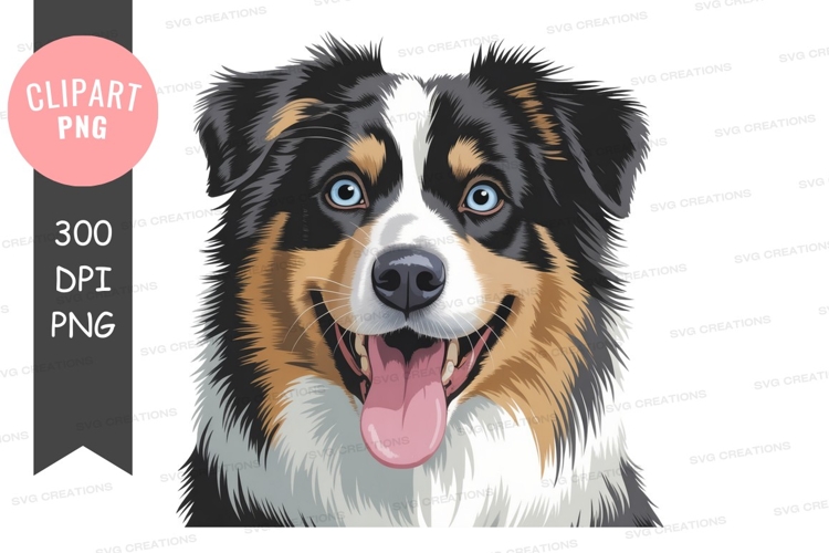 Australian shepherd clipart black and white Image 4
