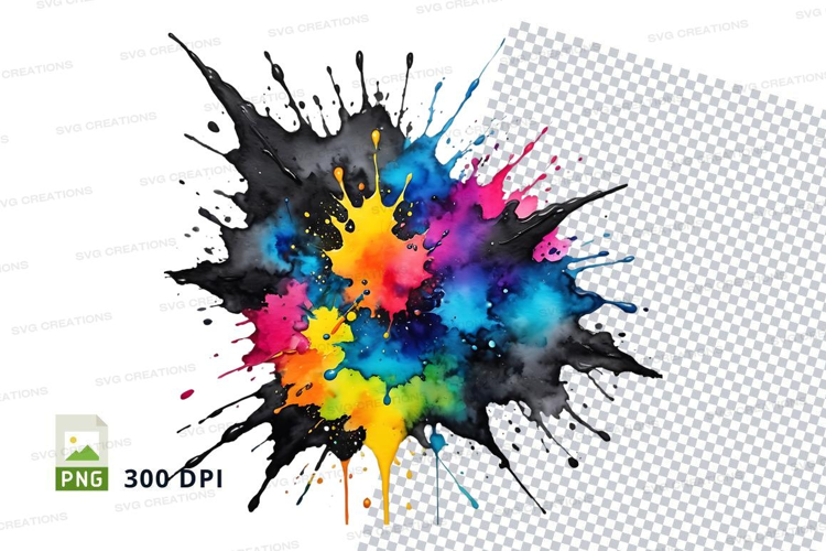 Colorful paint splatter