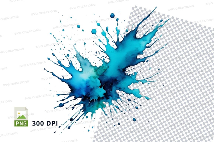 Blue paint splash clipart