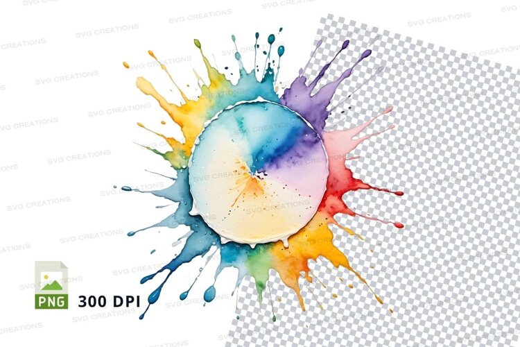 Colorful clock splash example image 1
