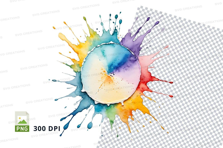 Colorful clock splash