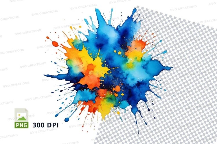 Colorful paint splatter example image 1