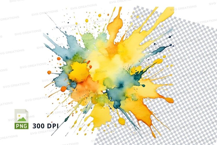 Vibrant watercolor splash example image 1