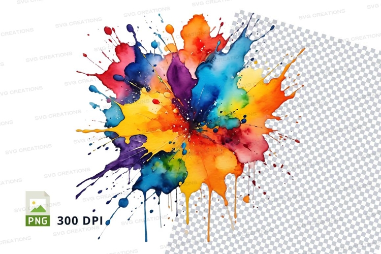 Vibrant paint splatter