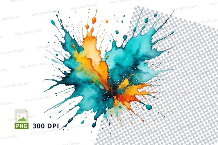 Colorful paint splatter example image 1