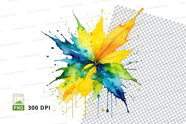 Colorful leaf splash