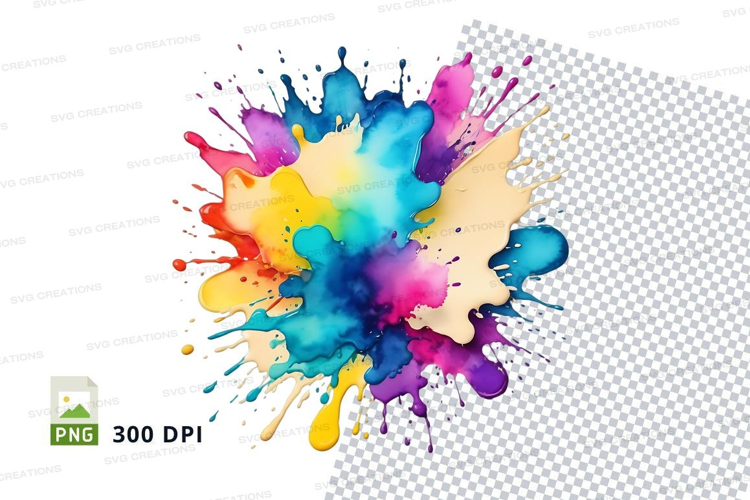 Colorful watercolor splashes