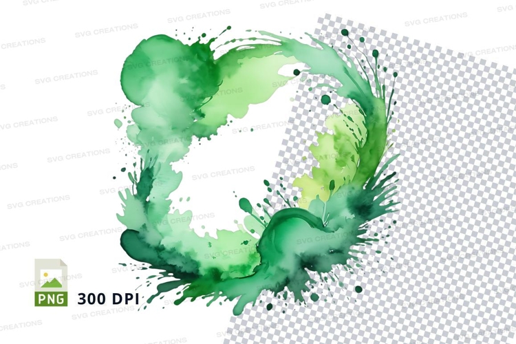 Green watercolor wreath