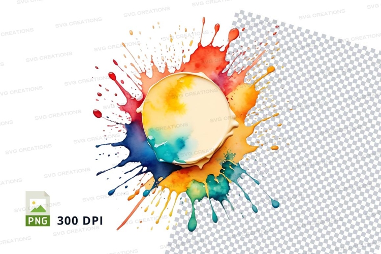 Colorful paint splatter with ice cream