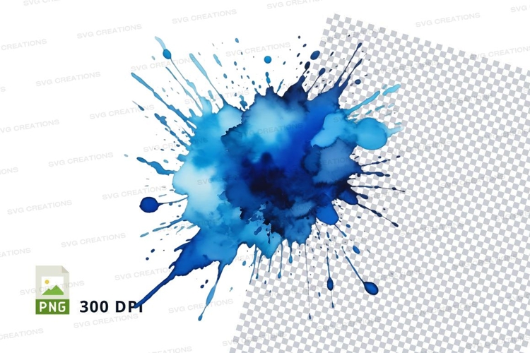 Blue watercolor splash