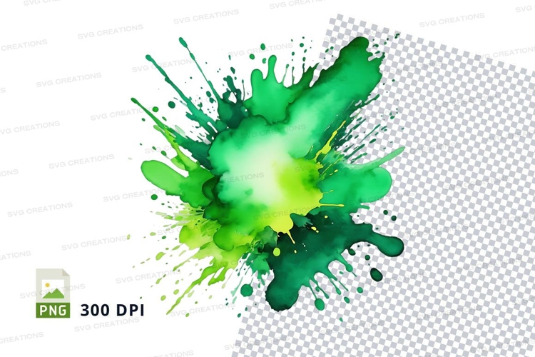 Green paint splatter