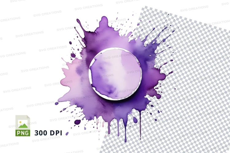 Purple paint splat with white circle