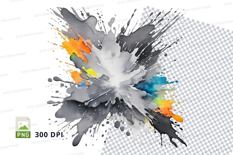 Colorful paint splatter