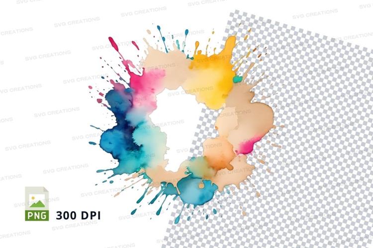 Colorful paint splash circle