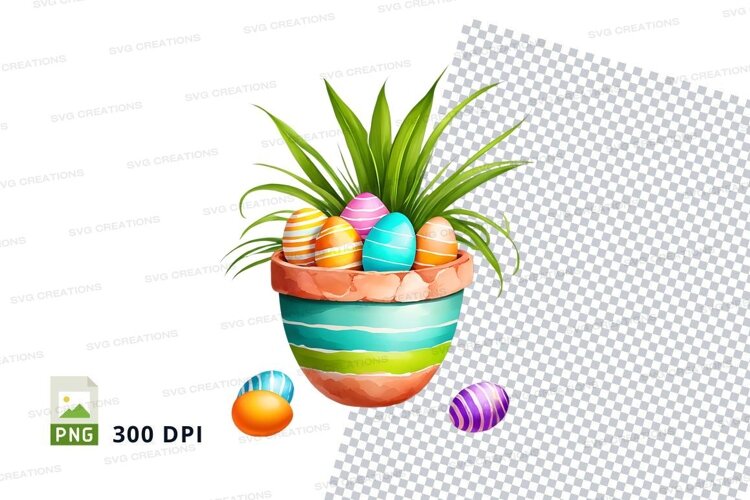 Easter eggs in a pot example image 1