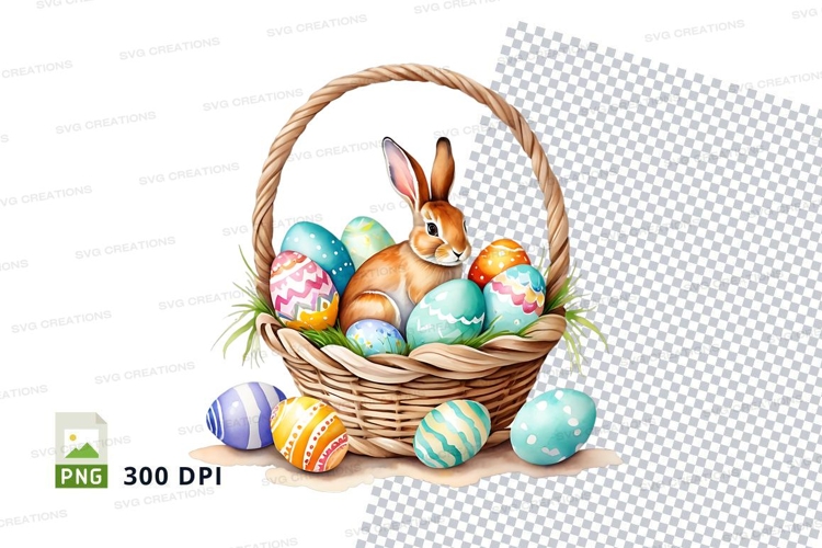 Easter basket with bunny