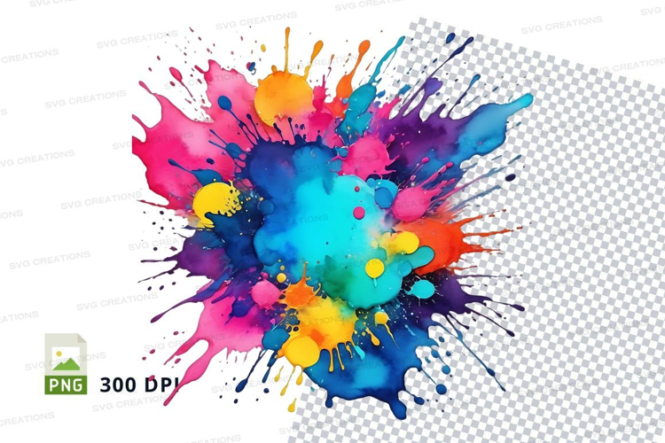 Colorful paint splatter
