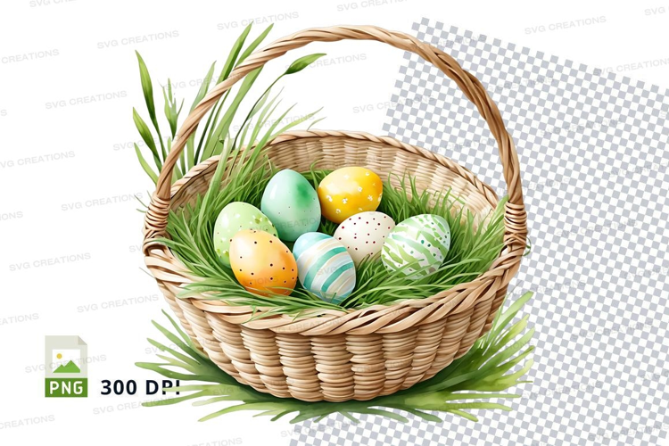 Easter basket with eggs