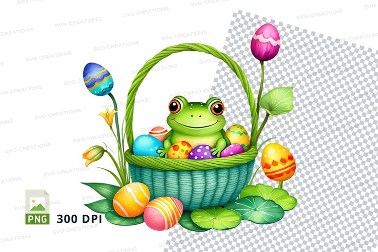 Easter basket with frog