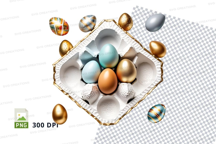 Easter eggs in a carton