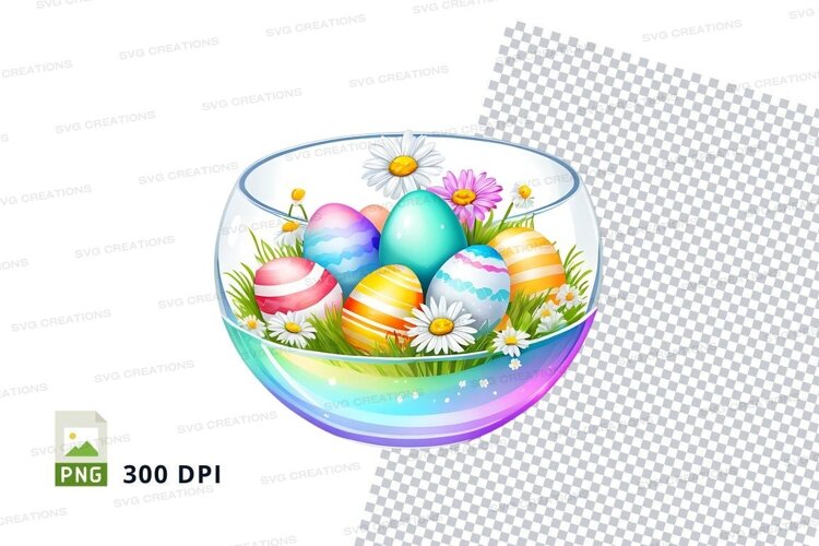 Easter eggs in a bowl example image 1