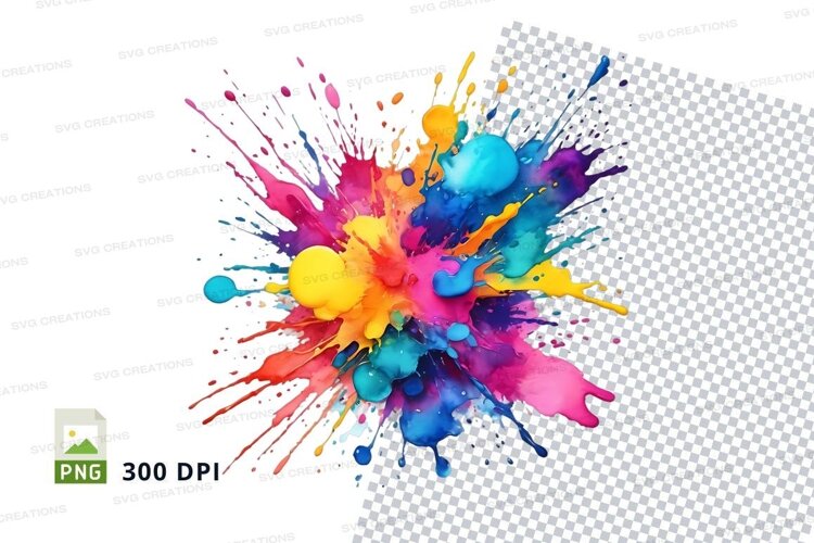 Colorful paint splatter example image 1