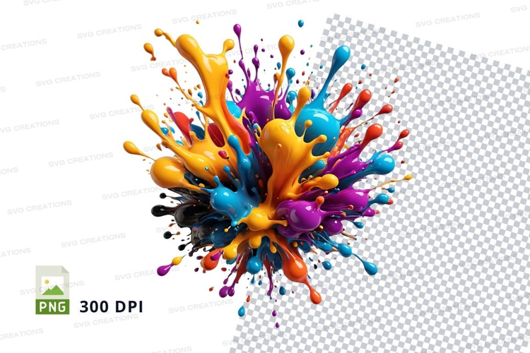 Colorful paint splatter