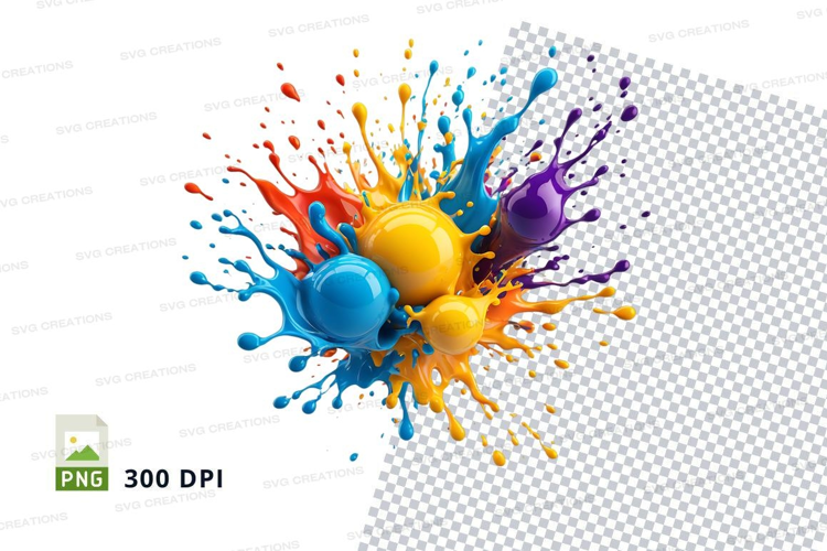 Colorful paint splatter