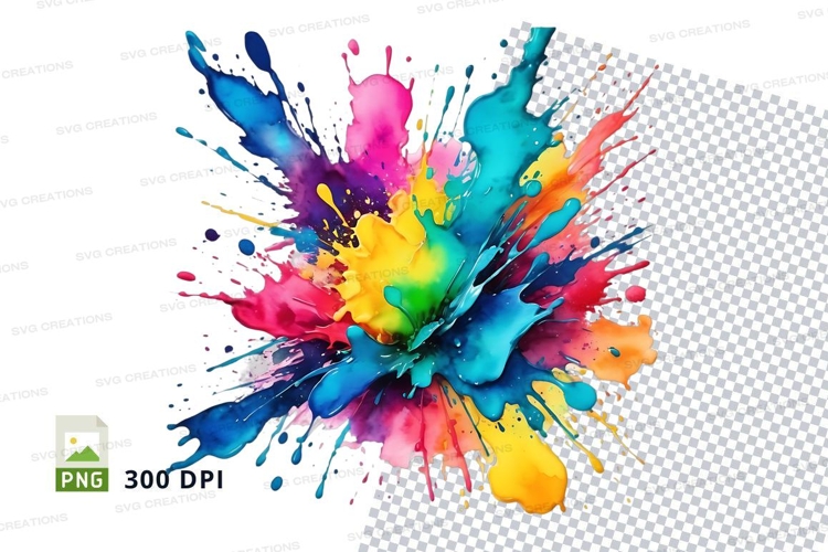 Colorful paint splatter