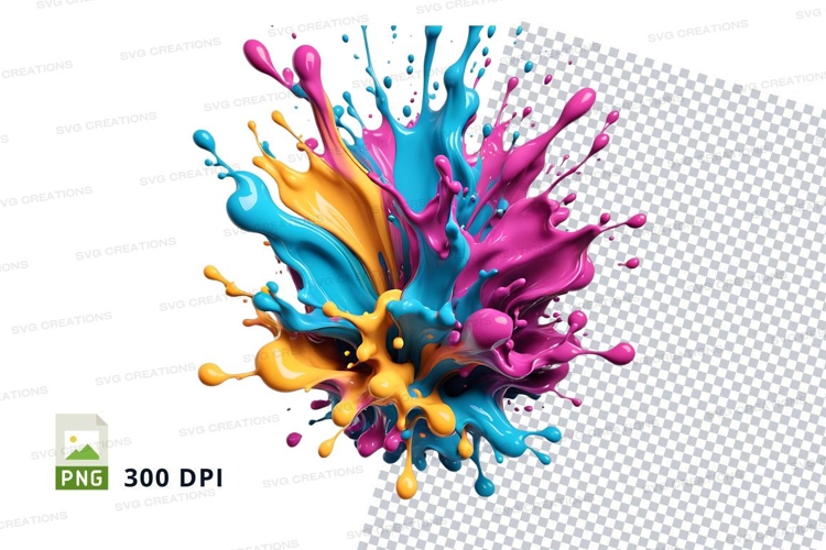 Colorful paint splatter