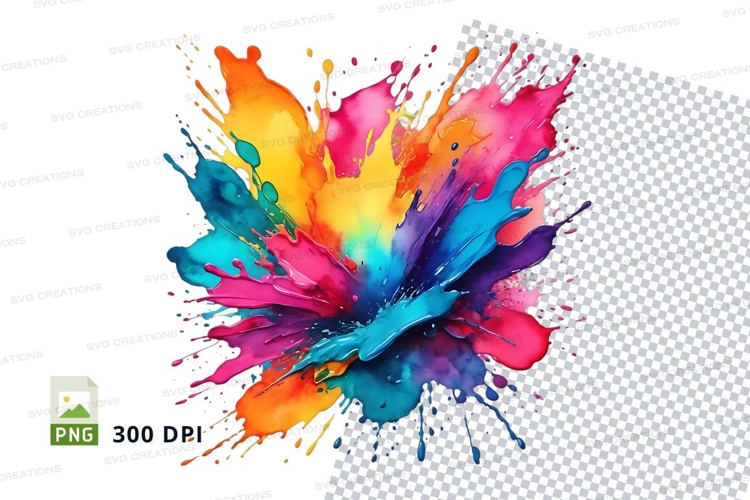 Colorful paint splatter