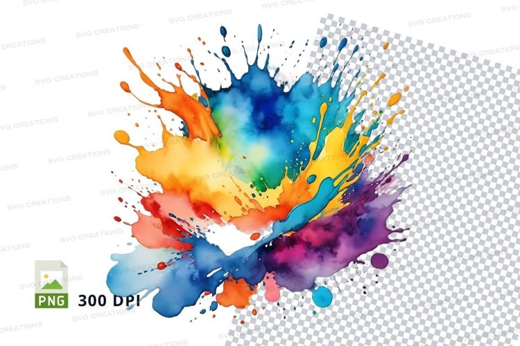 Colorful paint splatter example image 1