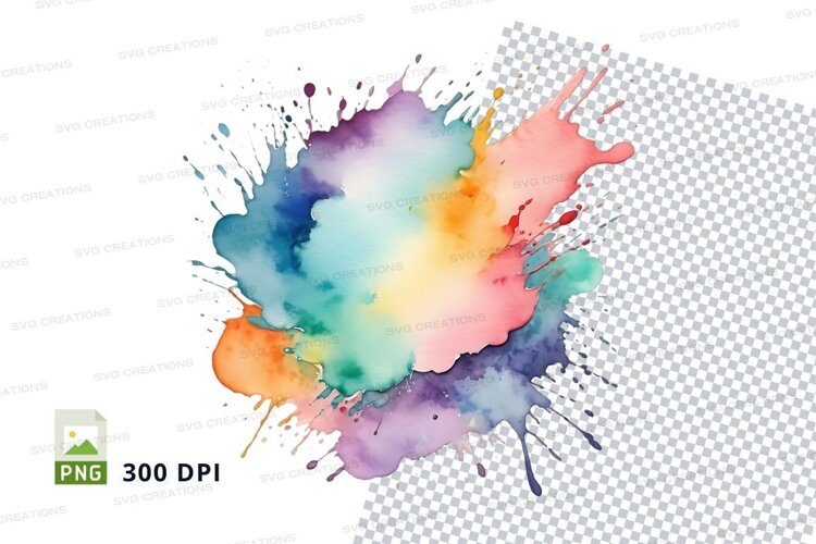 Colorful watercolor splash example image 1
