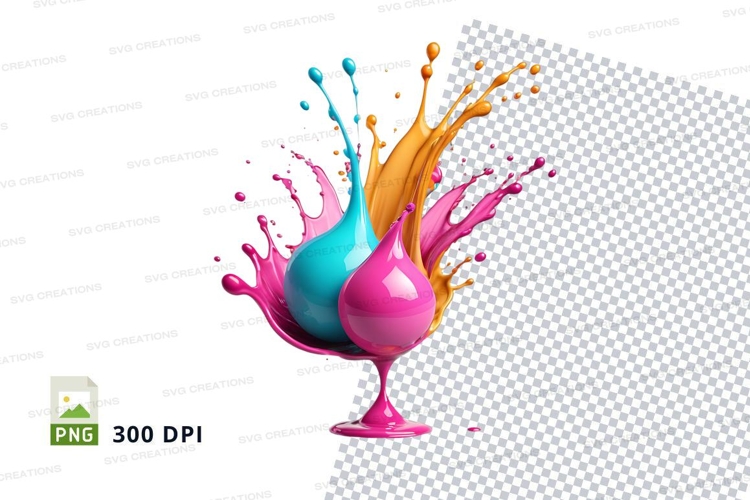 Colorful ink splatter