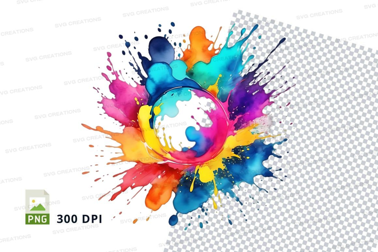 Colorful globe splash