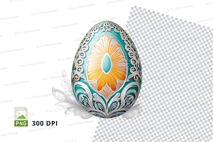 Intricate floral easter egg