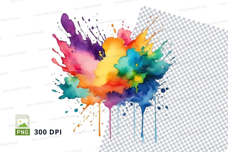 Colorful paint splatter