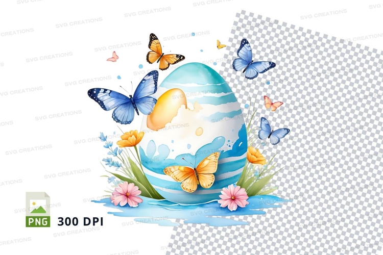 Easter egg with butterflies