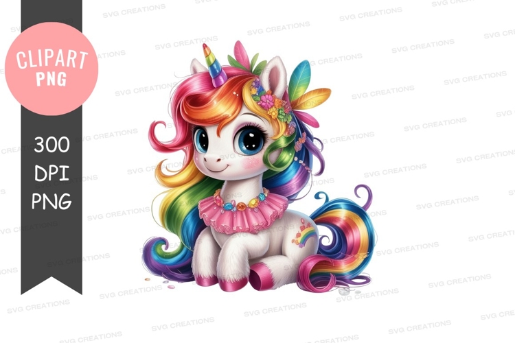 Rainbow Unicorn Clipart Image 17