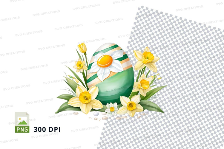 Easter egg with daffodils