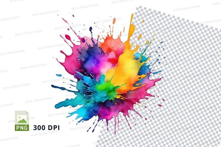 Colorful paint splatter