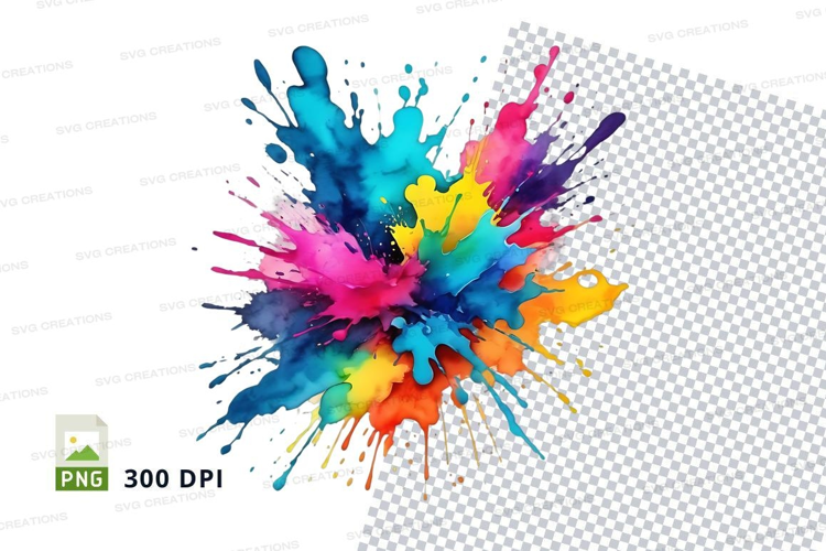 Colorful paint splatter