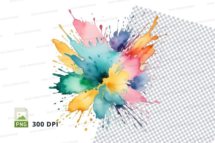 Colorful paint splatter example image 1