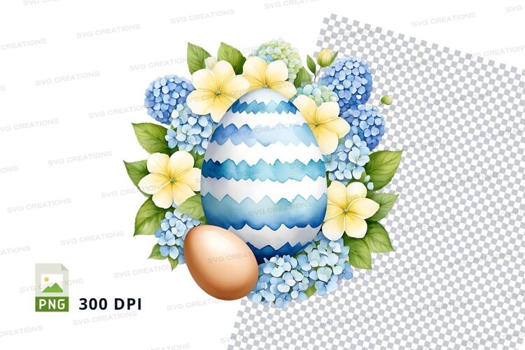 Easter egg with flowers example image 1