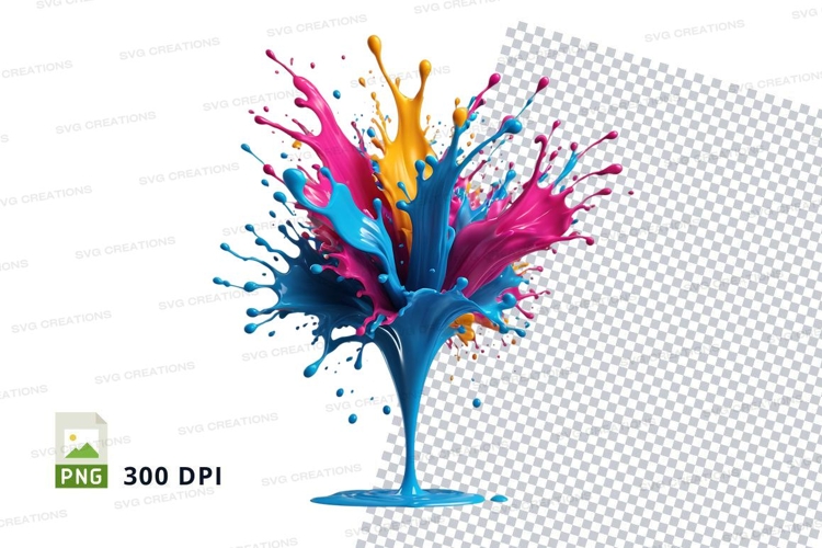 Colorful paint explosion