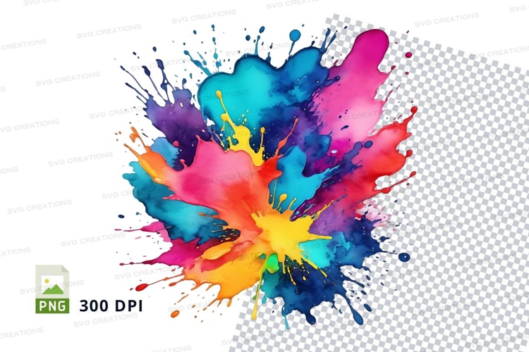 Colorful paint splatter