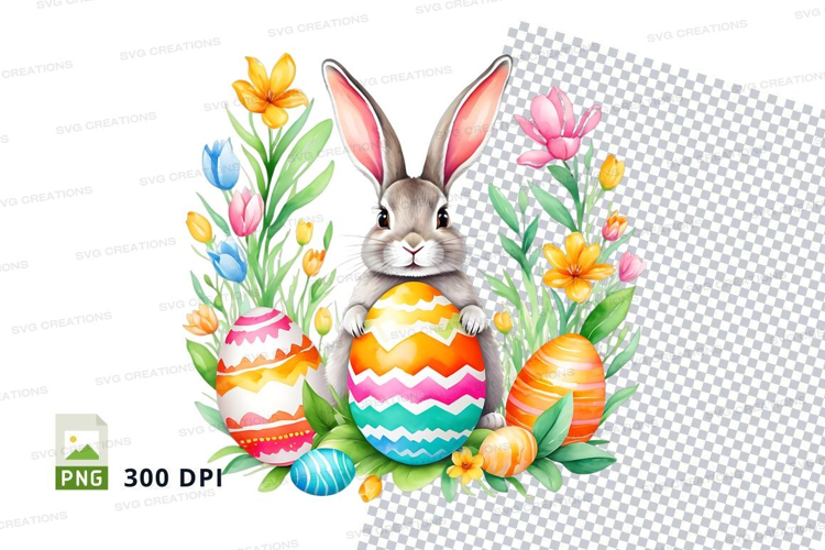 Easter bunny with eggs