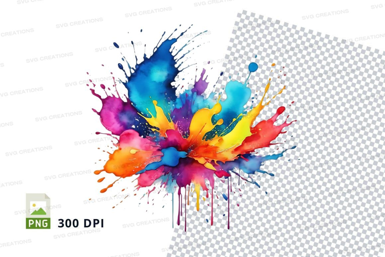 Colorful paint splatter